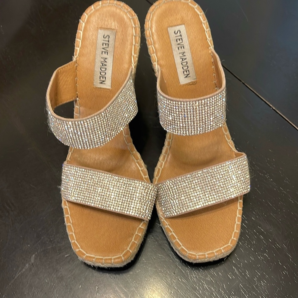 Used Steve Madden wedge rhinestones
